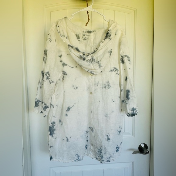 C&C California 100% Linen Tie Dye Tunic 1X - Picture 9 of 11